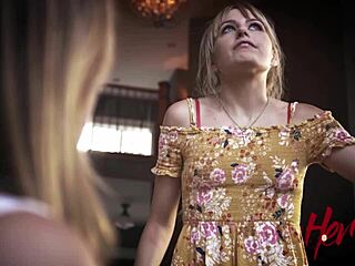 brunette teen on phone getting blackmailed with pierced nipples 😏