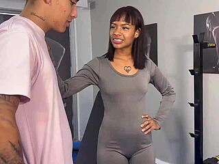 Hard sex at the gym with petite ebony brittany taylor