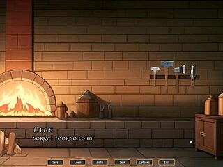 Tomboy love in hot forge hentai game ep 4 - femdom titjob in the kitchen?