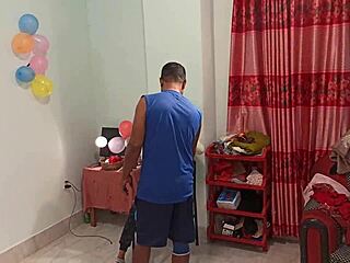 Teeny loves to suck in this fucked threesome with a girl and two boys