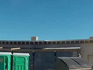 redhead swallows cum at outdoor gloryhole