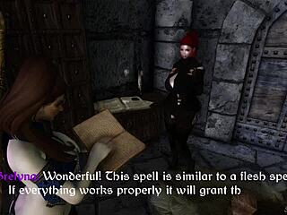 Scarlet's Spell Mishap in Skyrim with Futanari Riding Monster Cock