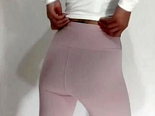 asian woman masturbates alone in lingerie