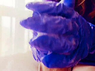 Asmr masturbation in gloves with a lot of cum 😊
