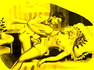 अरे, ये विंटेज इरोटिक एनिमे इलस्ट्रेशन चेक करो