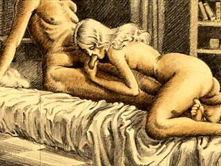 अरे, ये विंटेज इरोटिक एनिमे इलस्ट्रेशन चेक करो