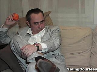 young courtesan aubrey creampied in nylon stockings and shaved pussy