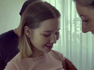 three guys fuck hard in an orgy, assfucking two whores and cumming on their asses during hardcore group sex