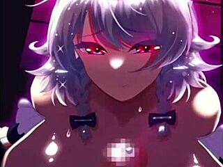 Lustful maid sakuya rides pov with creampie and big tits