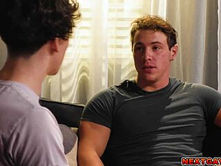 Brunette twink Cristiano feels deep anal pleasure with Kyle Fletcher in gay bareback