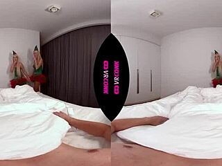 two blonde elves in christmas vrconk scene