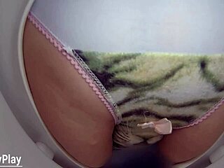 man, caught piss dripping in panties on toilet cam
