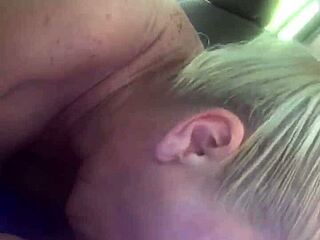 slutty blonde milf gives blowjob then rides husband in pov cowgirl