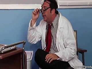 having fun with a wild seventies parody milf bent over