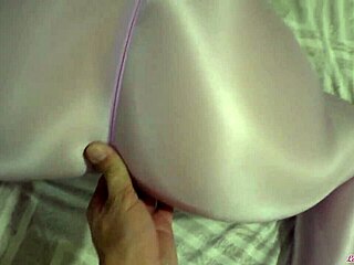 Babe in Sexy Nylon Strokes Cock with Wild Handjob Action!