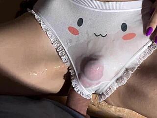 Whoa, accidental sex with roommate's gf during kinky rubbing session! Hot cumshot in panties!