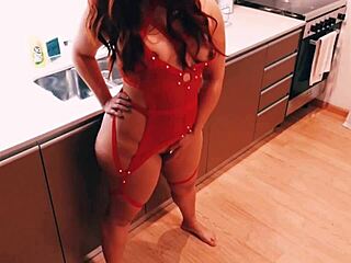 Real sex in kitchen with lingerie and big ass