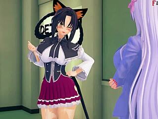 Akeno and Rias Gremory in wild 3some fantasy. Best HS DxD NTR full movie on Ptrn!