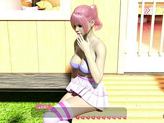 violet cums from clapping in anime threesome