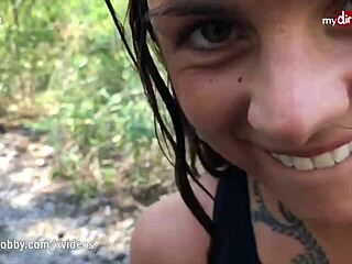 my dirty hobby - outdoor bath and quick fuck with teen cumshot