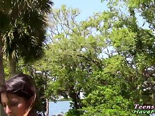 Real teen 18+ gets fucked hard at the party and receives a facial