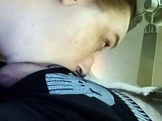 Beautiful mouth fuck contrasts cute innocence