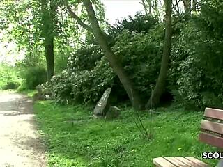 German Lesbian Teens Busted Licking Each Other in Public Spot