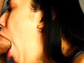 Close-up indian brunette getting blowjob then anal sex