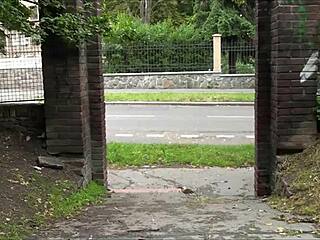 Cute teen Alexis Crystal, aka Anouk, joins wild public street gangbang