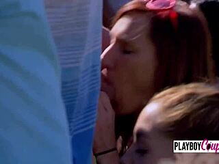 This hot couple threw a wild swing party for the husband’s birthday. They shared steamy oral action all night.