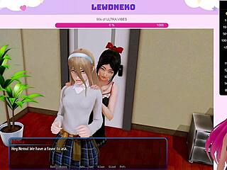 Vtuber Lewdneko Dominates Harem Hotel with Wild Moans