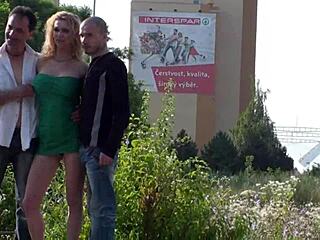 Holy! Blonde Girl With Big Tits Gets Wild In Public Gang Bang Orgy Part 1! What A Show!