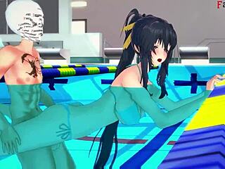 Akeno Begs for Action in Public Pool HS DxD NTR Madness