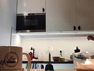 Perfect Pokies On The Kitchen Cam Braless Sylvia And Her Amazing Nipples