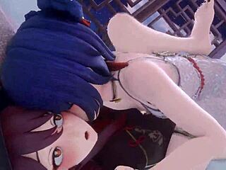 Hu tao's intense lesbian encounter in hentai!