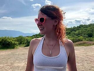 Stranger helps park, then risky public fuck happens