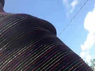 crazy bitch loves twerking her huge ass outside in the sun