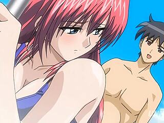 Hentai step-siblings nearly caught banging hard by the pool.