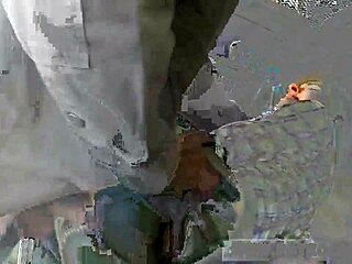 Brunette teen with small tits and tattoo caught by police officer