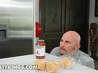 caitlin bell's lover serves cock as main dish in kitchen. cum dessert seals romantic reality kings night.