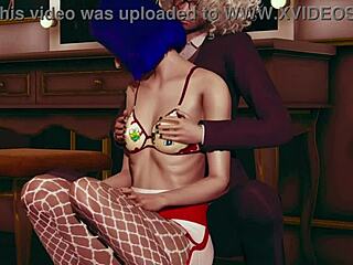 Cute 3D Lesbian Girls In Pantyhose Kissing