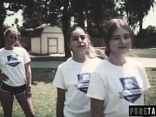 Cheating Gym Teacher Drills His 18yo Student in Hardcore Session.