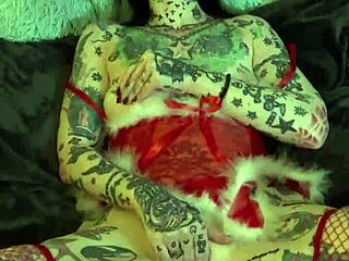 milf on the shelf having a xmas solo orgasm with piercing and fingering?