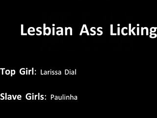 Larissa's Huge Hairless Ass Gets Sensual Licking and Rimming in Close-Up Fetish Scene