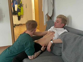 Daddy Seduces Guy With Big Cock Into Assfucking And Cumming On Twink