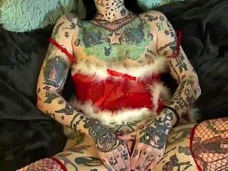 milf on the shelf having a xmas solo orgasm with piercing and fingering?