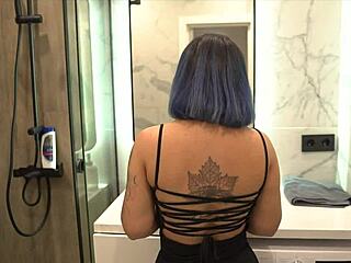 is this stepmom really a cock-hungry slut in the bathroom?