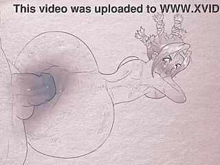 Sketching Hunter x Hunter Menchi in steamy 2D hentai action. Paper and pencils bring wild cartoon sex to life.