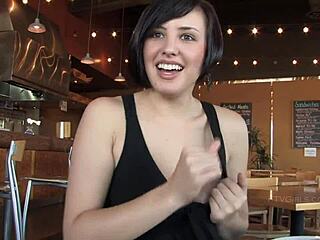 Sexy Brunette Risks All in Public Nude Interview