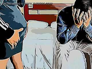 Young Wife Fucked Hard by Husband’s Boss Right in Front of Him, Netorare Cartoon!